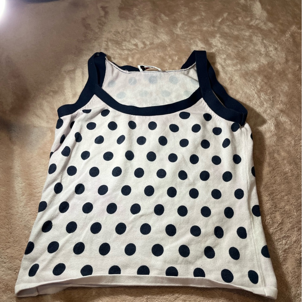Talbots Navy and White Tank Top